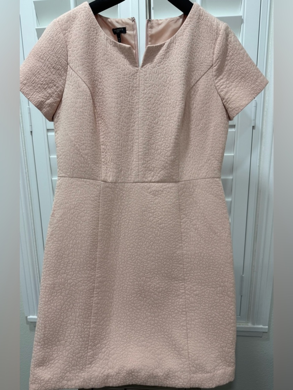 Talbots Blush Pink Textured Short Sleeve Midi Dress